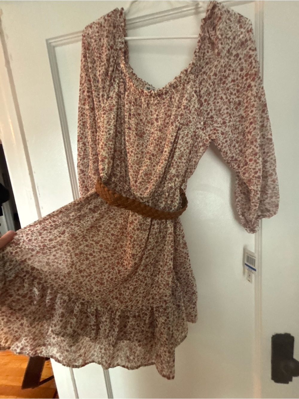 Floral Smocked Waist Midi Dress in Dusty Rose